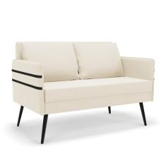 Namoradeira 02 Lugares Mari Veludo Pés Palito de Ferro - D'Rossi