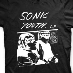 Camiseta Sonic Youth Preta e Branca em Silk 100% Algodão
