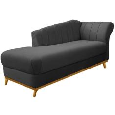 Diva Recamier Vanessa 160cm Lado Esquerdo Linho - Doce Sonho Móveis Cor Cinzaescuro