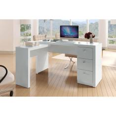 Mesa De Escritório Me4101 C/ 3 Gavetas Branco - Tecno Mobili