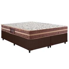 Cama Box Queen: Colchão Espuma Herval D28/AG65 Bermont + Base crc Courano Brown(158x198)