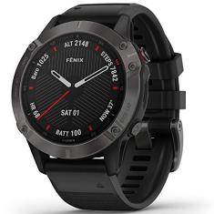 Relógio Smartwatch Fênix 6 Garmin Sapphire Cinza Carbono