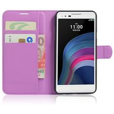 Capa estilo LG X, capa carteira flip de couro PU premium com compartimento para cartão, suporte e fecho magnético [capa interna de TPU à prova de choque] Compatível com estilo LG X