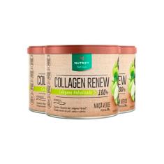 Kit 3 Collagen Renew Colágeno Hidrolisado Maçã Verde Nutrify 300g