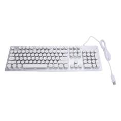 Teclado Mecânico para Jogos, Teclado Com Fio USB Retroiluminado RGB Rainbow de 104 Teclas Com Interruptor Azul Teclado de Computador Compacto e Fino para 7 8 10 XP para OS X