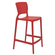 Banqueta Safira Alta Vermelha Tramontina 92128/040