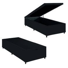 Cama Box com Baú 0,96m com 41cm de Altura Prince Preto