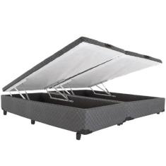 Cama Box Bau Casal Bipartido Poliester(1.38X1.88) - GENKI KENKO, PRETO
