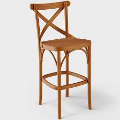 Banqueta Alta Cozinha Bancada Bar Sala de Jantar Ávila L02 Madeira Maciça - Lyam