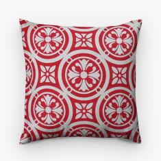 Capa de almofada VivaIN geométrico cru com vermelho