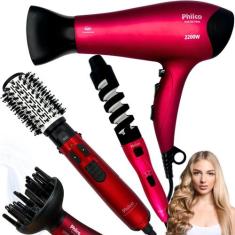 Secador de cabelo potente 2200w bivolt com difusor e modelador 2 em 1 