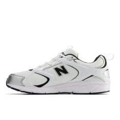 New Balance Tênis masculino 408 V1, branco/preto/prata, 37