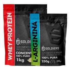 Kit: Whey Protein Concentrado 1Kg + Arginina 250g - 100% Importado - Soldiers Nutrition-Unissex