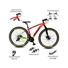Bicicleta Aro 29 Sallut Cabeamento Interno 27v, Cambios Shimano Altus, Freios Hidraulicos e Rodas Cu-Unissex