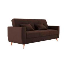 Sofá Cama 2 Lugares Reclinável e Baú Pamela Marrom Matrix