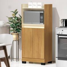 Balcão para Cozinha 2 Portas 1 Nicho Jet Luxo Mel/Pérola