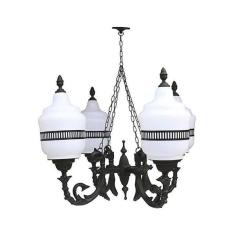 Lustre Colonial Versailes Com Corrente Em Alum nio 04 Globos