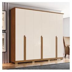 Guarda Roupa Casal Ambiente Andréas 6 Portas Nature Off White - Henn