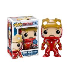 Funko Pop Marvel Iron Man Capitao America Civil War Exclusivo #136