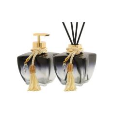 Kit 02 Vidros Estrela Degrade Preto 280ml Sabonete e Difusor Aromatiza