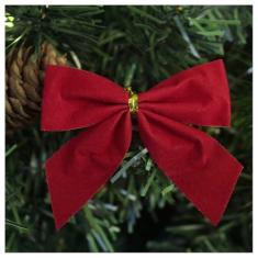 Enfeite Árvore Natal Laço Vermelho 7cm 24 Unidades