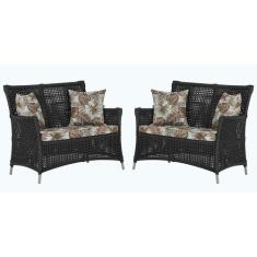 2 Sofás Área Externa Igapó Alumínio Pintura Fendi Corda Náutica Estofa