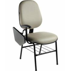 Cadeira Universitária com prancheta fixa Linha Siena Lisa Cinza - Desi