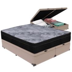 Cama Box Baú e Colchão Airtech Pampa Molas ensacadas Queen Ortobom