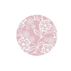 Sousplat estampa Renda Rosa impressa tecido Microfibra - NSW, 1 Peça, 