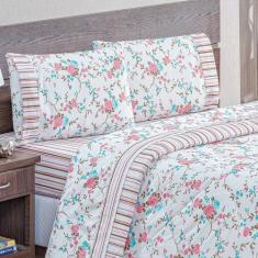 Jogo de Lençol para cama Queen Combinatto 4 peças - Gabriel, Rosê List