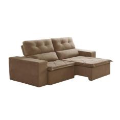 Sofá Soft Slim 3 Lugares Retrátil e Reclinável 2,00m Suede Castor Sofá