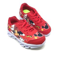 Tênis Infantil Personagem Minnie Led Feminino Menina Barato - Pe leve 