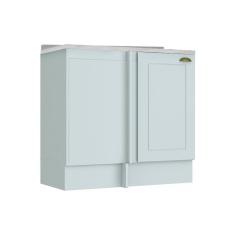 Balcão De Cozinha Modulado Canto Reto Americana 1pta C/ Tampo Branco - Henn