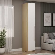 Guarda Roupa Modulado 1 Porta Com Prateleiras 100% Mdf Infinity Savana/branco
