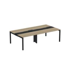 Mesa De Plataforma Dupla Para 4 Pessoas Corporativa 130x140-4p Pdc13-14-4p Noce Naturalle-preto