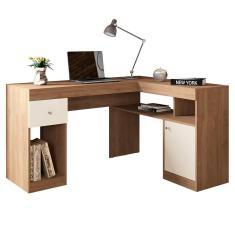 Mesa De Computador Com Porta Nilo Buriti Off White - Caemmun