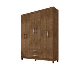 Guarda Roupa De Casal 6 Portas e 2 Gavetas Sem Espelho Manchester - Malbec - ÉdeCasaMóveis