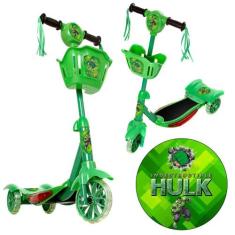 Patinete Crianças Scooter 3 Rodas Brinquedo Infantil Hulk - Zein