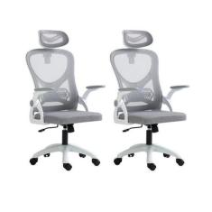 Kit 2 Cadeiras para Escritório Presidente Office Columbus com Tela Mes