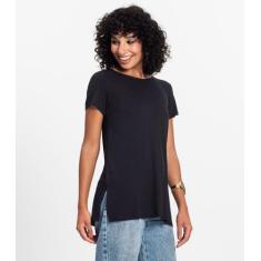 Blusa Básica Alongada Feminina Rovitex Preto, GG, Preto