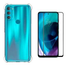 Capa TPU Transparente Anti Choque + Película 3D para Moto G71 Xt2169 -