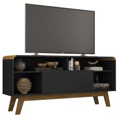 Rack para TV até 55 Polegadas Laluzi Preto Fosco - Móveis Bechara