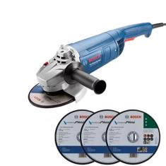 Esmerilhadeira Angular 7 POL 2200W 18F1 GWS 2200-180 + Kit 3 Discos BOSCH