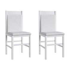 Conjunto 2 Cadeiras de Madeira 600 Móveis Canção - Branco