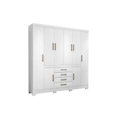 Guarda Roupa Casal 8 Portas E 4 Gavetas New Realce Branco - Demóbile