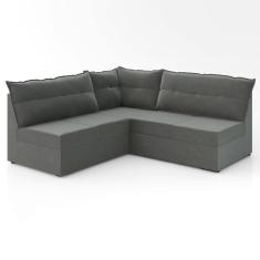 Sofá De Canto 5 Lugares Renaut Suede Cinza Mamflex Cinza