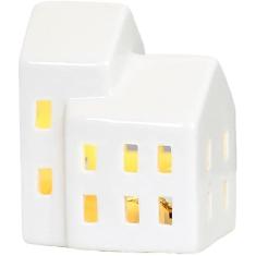 Decorações de Natal, decorações de Natal internas, casas de vila de Natal, casas de cerâmica iluminadas, decoração rústica branca de fazenda de férias de Natal para sala de mesa doméstica/326 (Size :