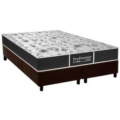 Cama Box King: Colchão Molas Bonnel Probel Prolastic ProDormir Sleep + Base CRC Suede Brown(193x203)