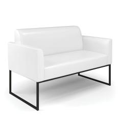 Sofá Namoradeira Base Industrial Preto Marisa Corano D03 - D\`rossi Cor Branco