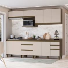 Cozinha Completa Connect 10 Portas 5 Gavetas 100% Mdf Ce802 Duna/Cristal - Henn